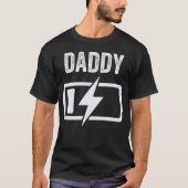 パパ父息子の一致するシャツバッテリーおもしろい Tシャツ (正面)