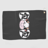 パパ牛プリント牛のパターン父の日 ゴルフタオル (横)