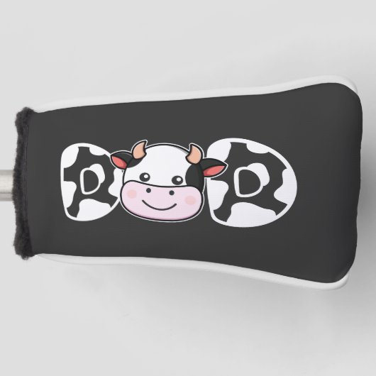 パパ牛プリント牛のパターン父の日 ゴルフヘッドカバー (正面)