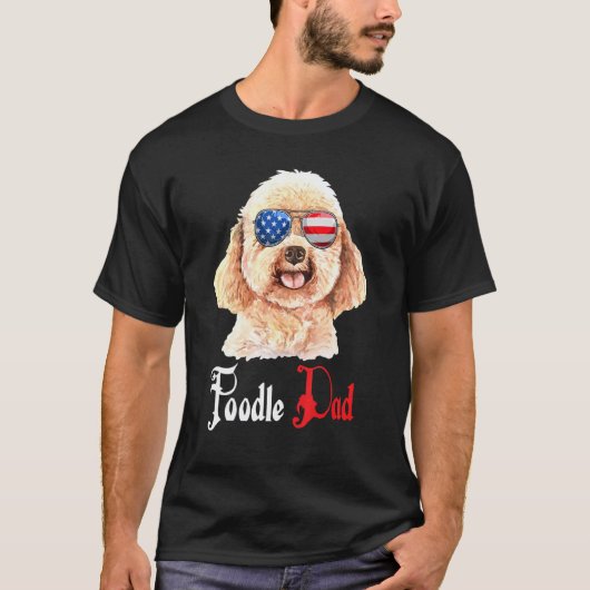 パパ犬パピーお父さんプードル Tシャツ (正面)