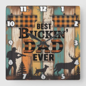 パパ狼の伝説、男の神話の強い、頑丈な動物ポー スクエア壁時計 (正面)