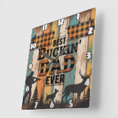 パパ狼の伝説、男の神話の強い、頑丈な動物ポー スクエア壁時計 (傾斜)