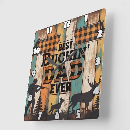 パパ狼の伝説、男の神話の強い、頑丈な動物ポー スクエア壁時計 (傾斜)