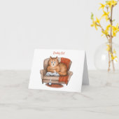 パパ猫 面白い 父の日 オーダーメイド カード (黄色い花)