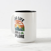 パパ生まれライフを探索 ツートーンマグカップ (正面左)