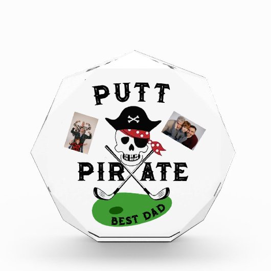 パパ用ギフト#fathersdaygiftゴルフパーソナライズされたパパ フォトブロック (正面)