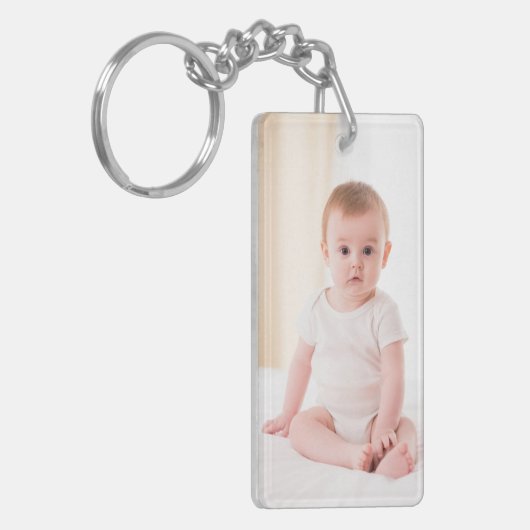 パパ用パーソナライズされたフォトキーチェーンギフト キーホルダー (正面左)