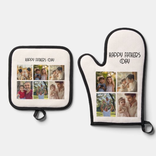 パパ用写真コラージギフト 鍋つかみ&鍋敷きセット (正面)