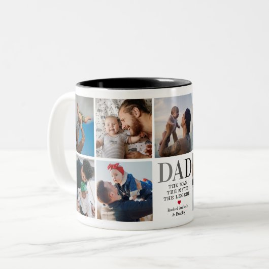 パパ男の神話の伝説の写真2トーンCof ツートーンマグカップ (正面左)