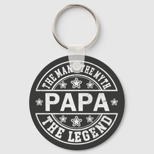 パパ男の神話の伝説の父の日 キーホルダー (正面)