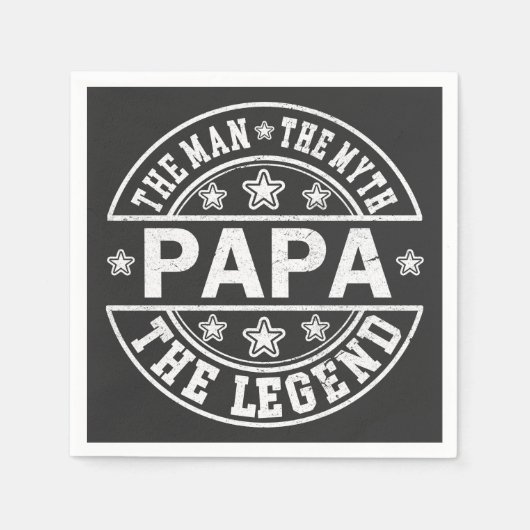 パパ男の神話の伝説の父の日 スタンダードカクテルナプキン (正面)