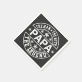 パパ男の神話の伝説の父の日 スタンダードカクテルナプキン (角)