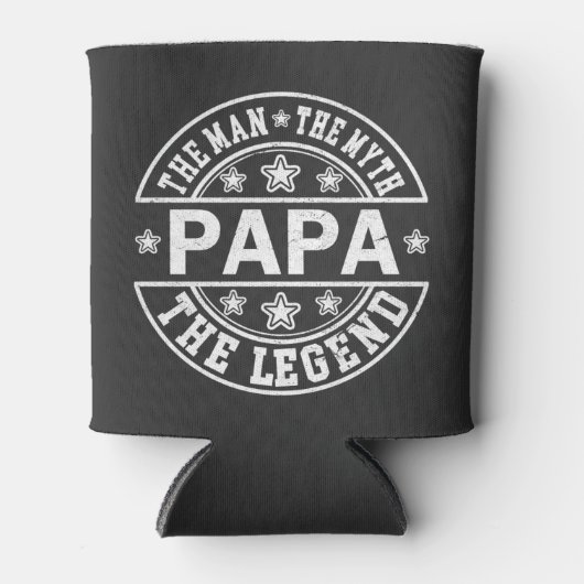 パパ男の神話の伝説の父の日 缶クーラー (正面)
