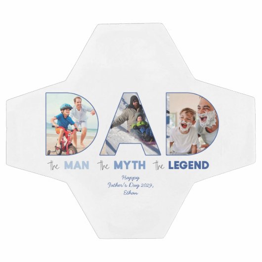 パパ男の神話の伝説の青いグラデーション写真 サッカーボール (フラット)