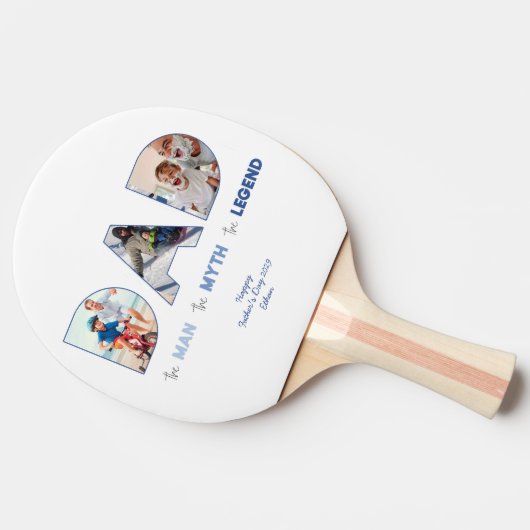 パパ男の神話の伝説の青いグラデーション写真 卓球ラケット (横)