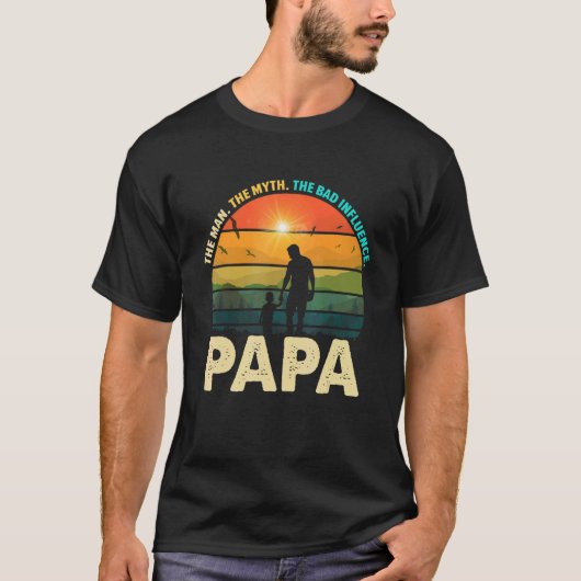パパ男の神話の悪い影響ヴィンテージ Tシャツ (正面)