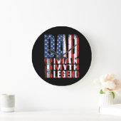 パパ男の神話アメリカの伝説の旗のギフト ラージ壁時計 (ホーム)
