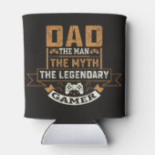 パパ男は神話の伝説のゲーマーブラックタン 缶クーラー (裏面)