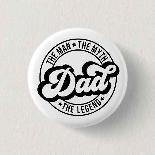 パパ男ザ神話ザ伝説paパパ男性パパ 缶バッジ (正面)