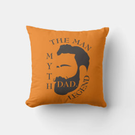 パパ男、神話、伝説の文字オレンジ クッション