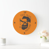 パパ男、神話、伝説の文字オレンジ ラージ壁時計 (ホーム)