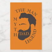 パパ男、神話、伝説の文字オレンジ ワインラベル (シングルラベル)