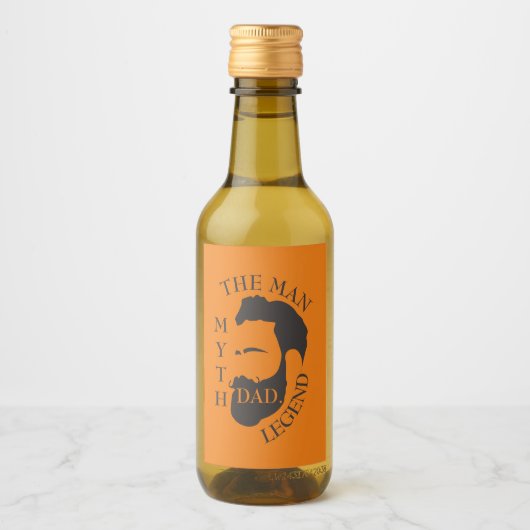 パパ男、神話、伝説の文字オレンジ ワインラベル (正面)