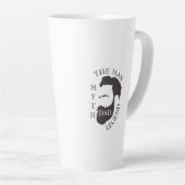 パパ男、神話、伝説の文字黒 カフェラテマグ (右アングル)