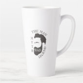 パパ男、神話、伝説の文字黒 カフェラテマグ (右)