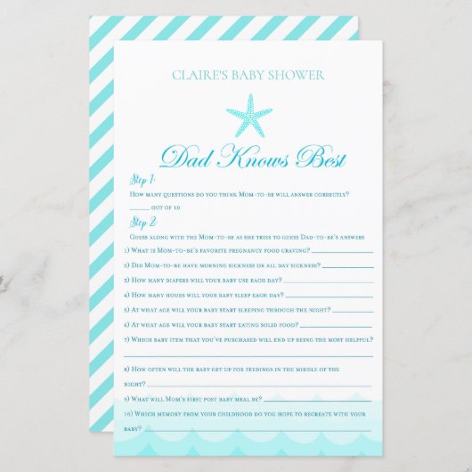 パパ知最高のり – 赤ちゃんシャワーゲーム (正面/裏面)