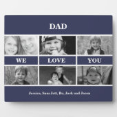 パパ私たちはあなたを愛する写真コラージュ黒と白 フォトプラーク (正面)