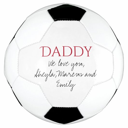 パパ私たちはスクリプト父の日あなたを愛している サッカーボール (正面)