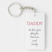 パパ私たちはスクリプト父の日キーチェーンを愛している キーホルダー (正面)