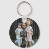 パパ私たちは口ひげ写真の父の日であなたを愛する キーホルダー (裏面)