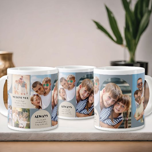パパ私たちは常にあなたを愛する6 Photo Collageジャンボ ジャンボコーヒーマグカップ