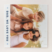 パパ私たちは愛する写真ハート青い父親日 ジグソーパズル (横)