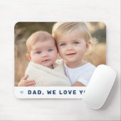 パパ私たちは愛する写真ハート青い父親日 マウスパッド (マウス)