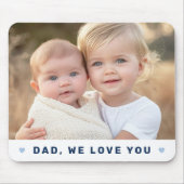 パパ私たちは愛する写真ハート青い父親日 マウスパッド (正面)