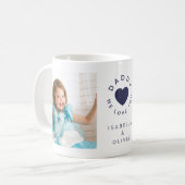 パパ私たちは愛する可愛い海軍の青いハート子供の写真 コーヒーマグカップ (正面左)