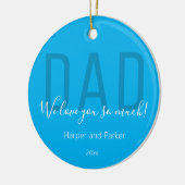 パパ私たちは愛する青いホワイトネーム年の父の日 セラミックオーナメント (左)