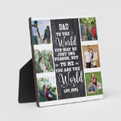 パパ私にあなたは世界のカスタム6写真コラージュ フォトプラーク (正面)