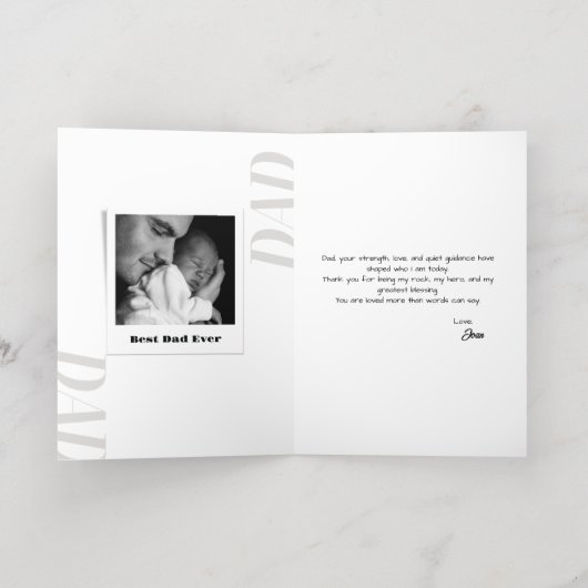 パパ私はあなたを愛して写真を折り畳んだフォイルグリーティングカード 箔グリーティングカード (内側レイダウン)