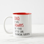 パパ私は常にあなたの小さな女の子金融… ツートーンマグカップ (左)