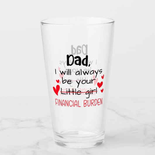 パパ私は常にあなたの小さな女の子、金融 タンブラーグラス (正面)