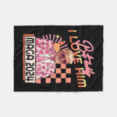 パパ私は彼を愛するMaga 2024ドナルドトランプ戻り4th O フリースブランケット (正面(横))