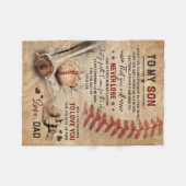 パパ私は息子にあなたを愛することを約束する フリースブランケット (正面(横))