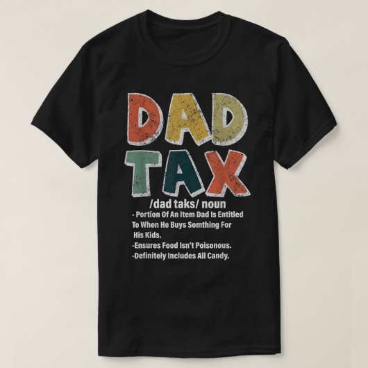 パパ税おもしろいパパ税定義ファーザーズデイヴィンタ Tシャツ (デザイン正面)