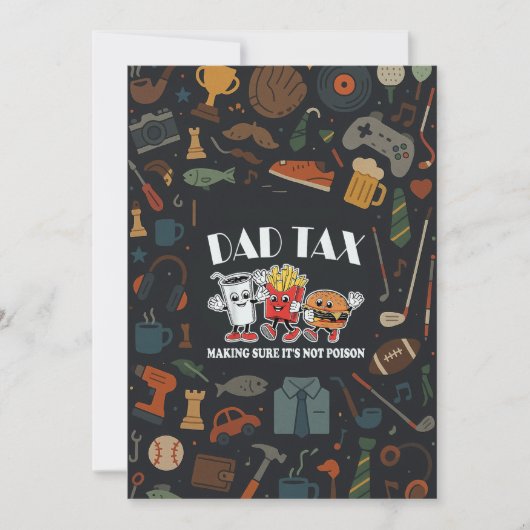 パパ税が父の日の贈り物に毒でないことを確認する 招待状 (正面)