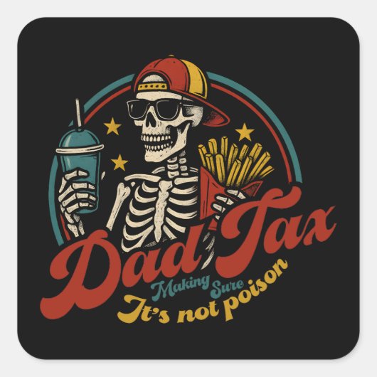 パパ税で毒スケルトンじゃないかどうか確認する スクエアシール (正面)