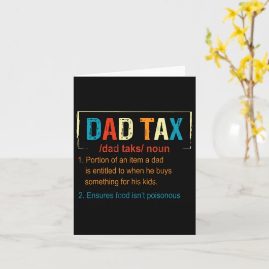 パパ税の定義おもしろい父の日男性ボーイズギフト カード (黄色い花)